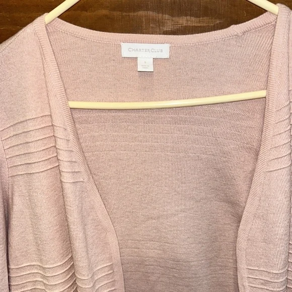 NWT Charter Club light pink cardigan open sweater small - Picture 2 of 8